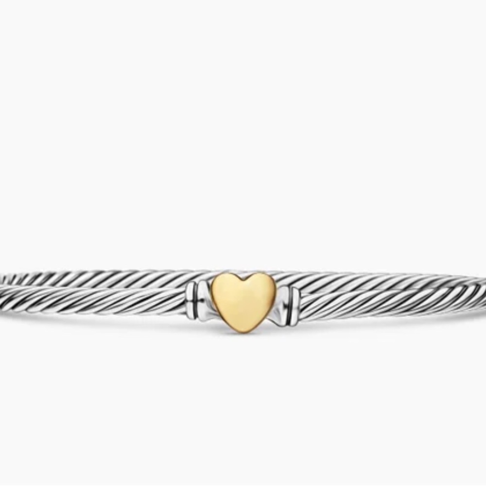 David Yurman Silver and Gold Heart Bracelet